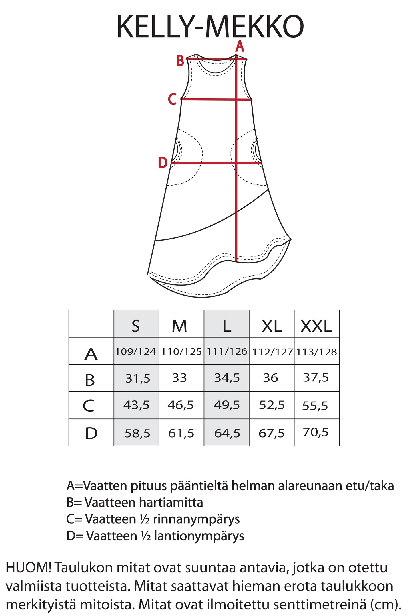 Kelly-neulosmekko Silmut-kuosilla