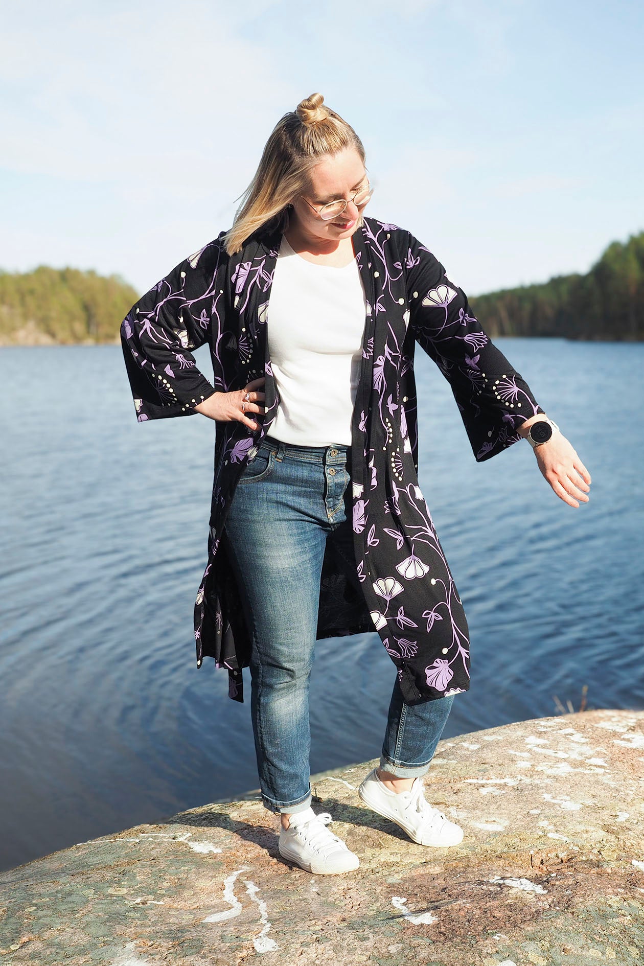 Lucy-kimono Salainen Puutarha-kuosilla