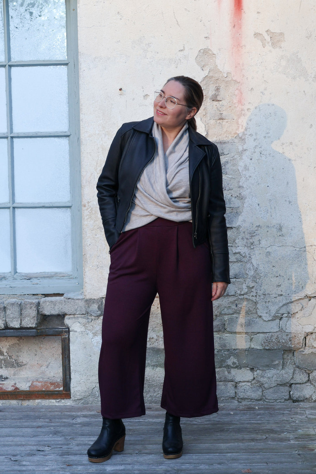 Saga-neuloshousut yksivärinen