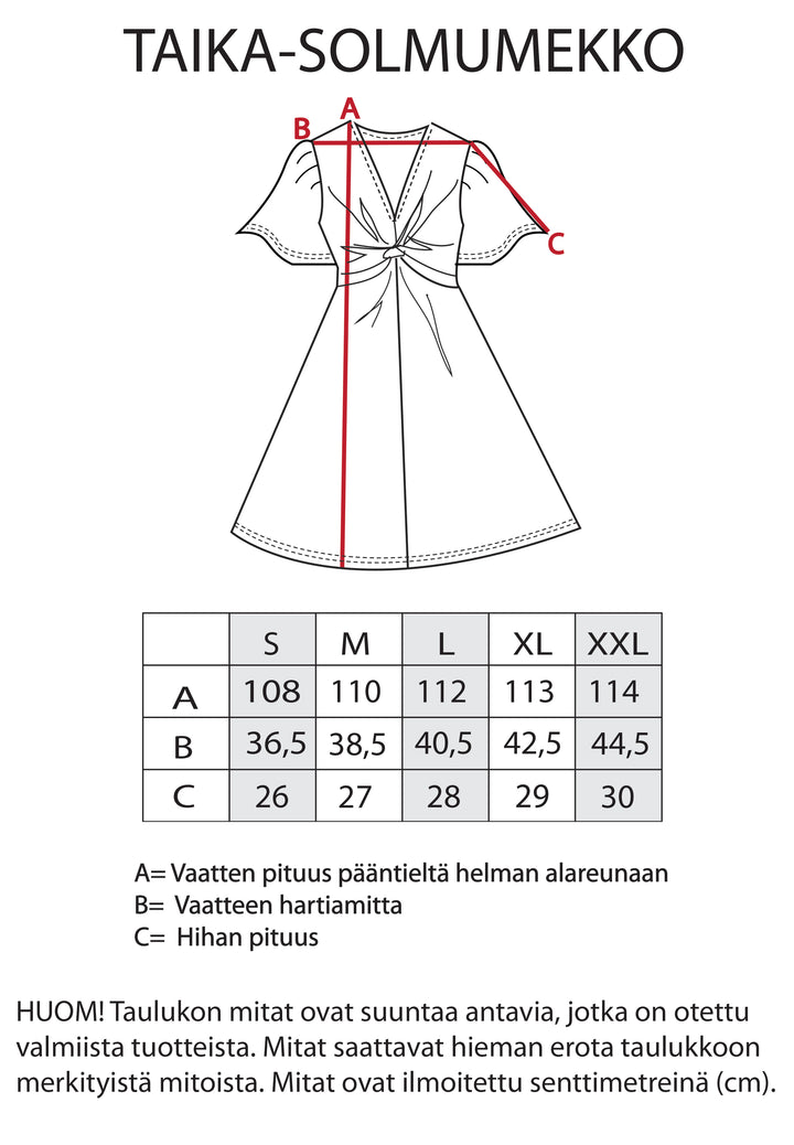 Taika-neulosmekko Silmut-kuosilla